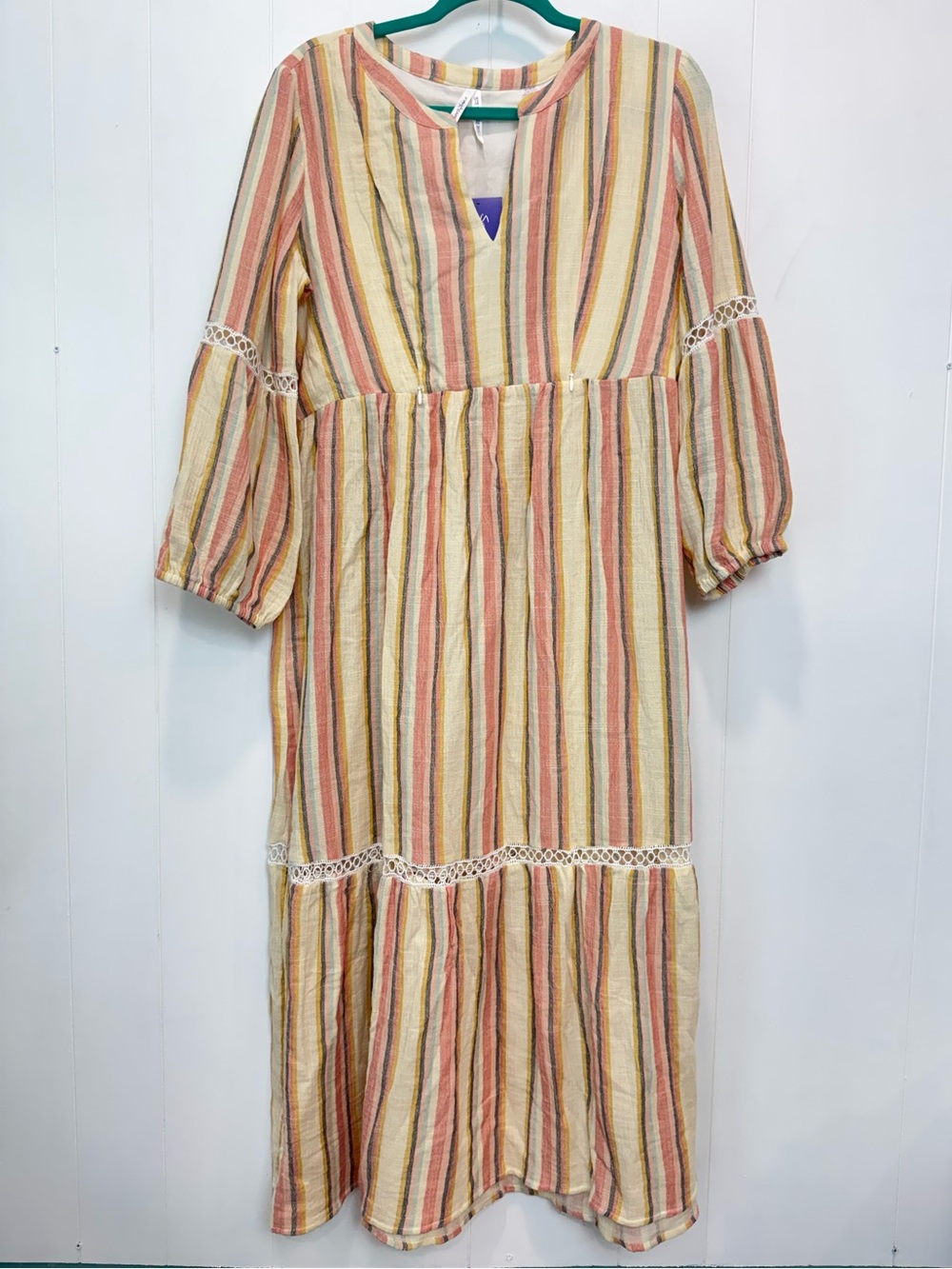 NWT Seraphine Norma Striped Maternity Breast Feeding Nursing Zipper Dress Size 8